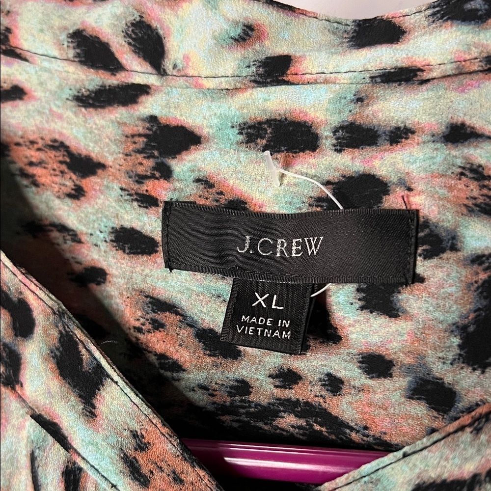 J. Crew Leopard Print Blouse in Pastel Hues - Picture 4 of 8